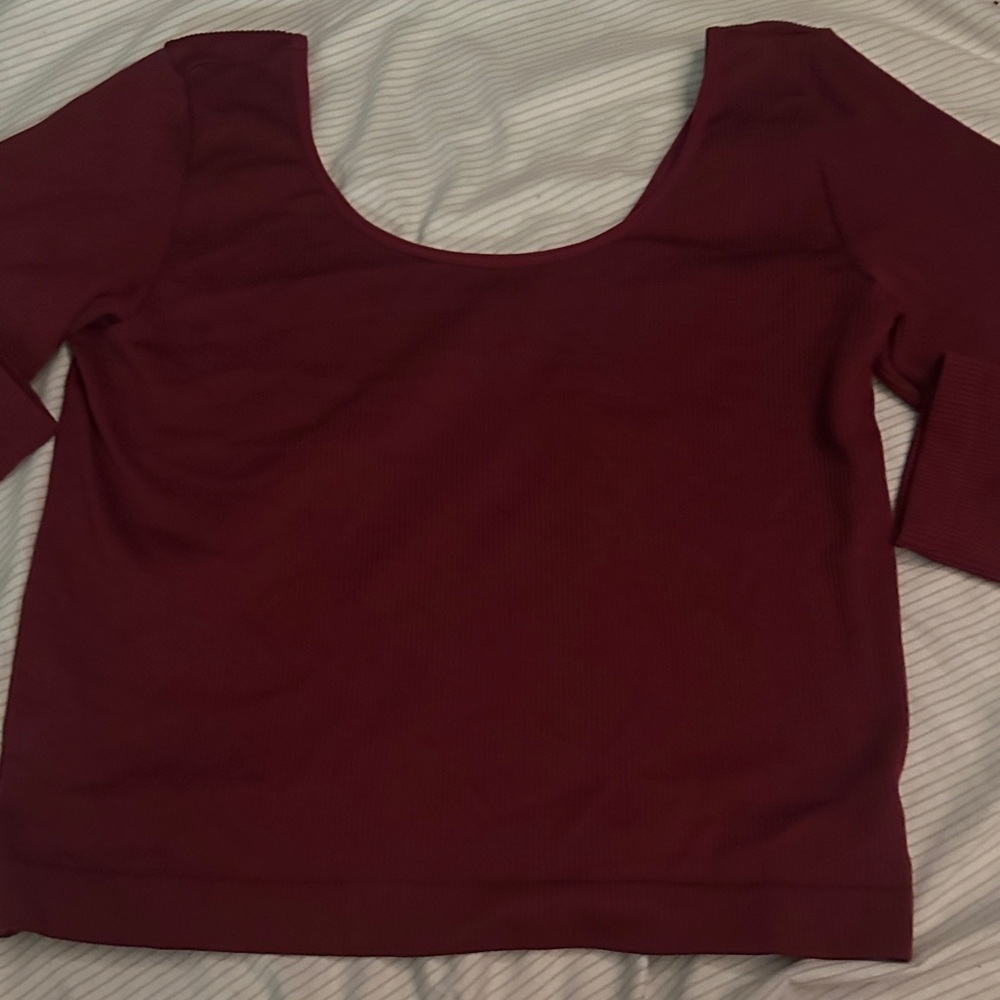 Wild Fable Maroon Ribbed Top